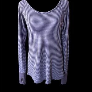 lululemon athletica Purple Striped Long Sleeve Tunic